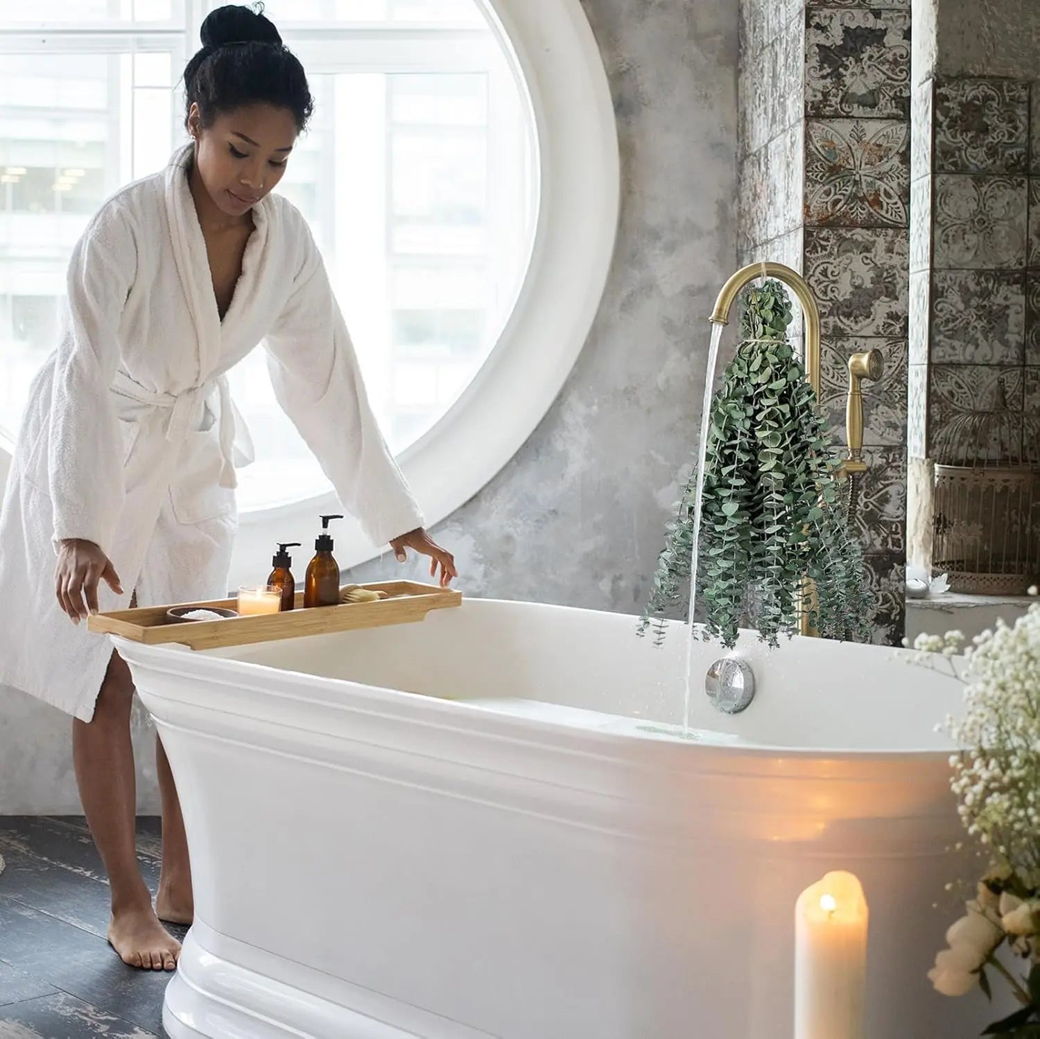 12 Pcs Dried Eucalyptus Stems 17 Inch – Real Eucalyptus for Shower Hanging and Home Decor HomeZing