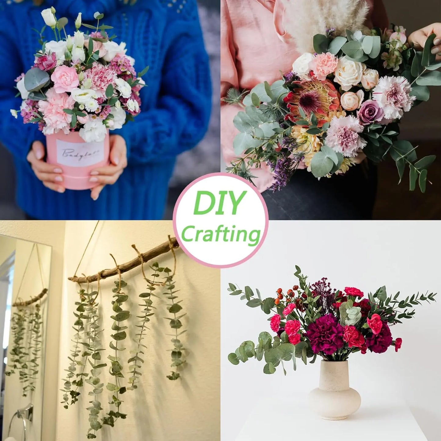 10 Pcs Dried Eucalyptus Stems 17 Inch – Real Eucalyptus for Shower Hanging and Home Decor